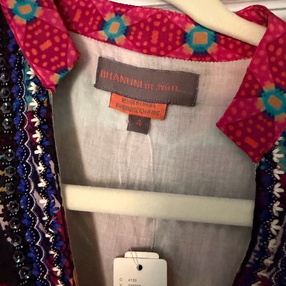 Colorful Patterned Embroidered Dress Bhanuni by Jyoti for Anthropologie - Picture 2 of 4